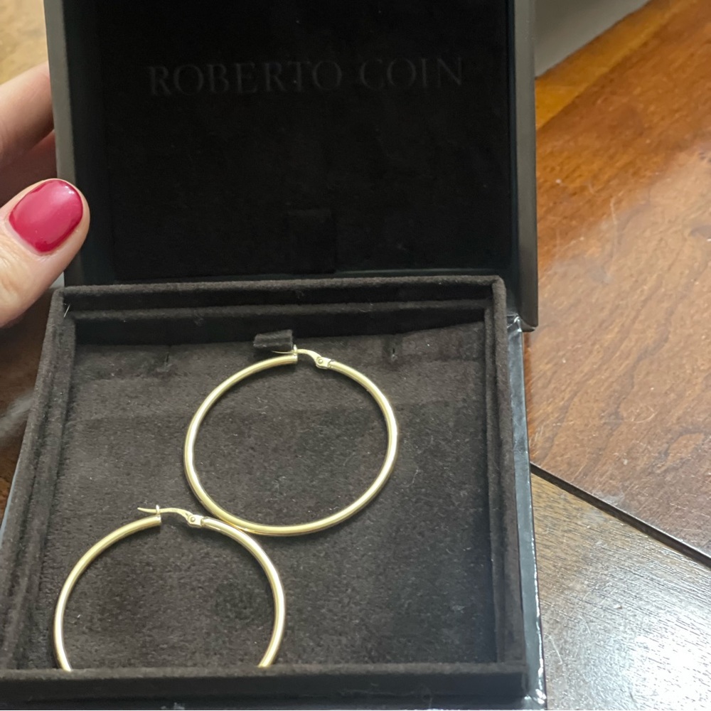 Roberto Coin Jewelry ,18K Yellow Gold Hoop Earrings/1.4"